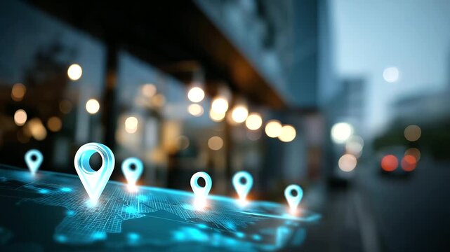 Franchise location strategy concept with global map and store icons visualization showing international business expansion planning franchise network development investment