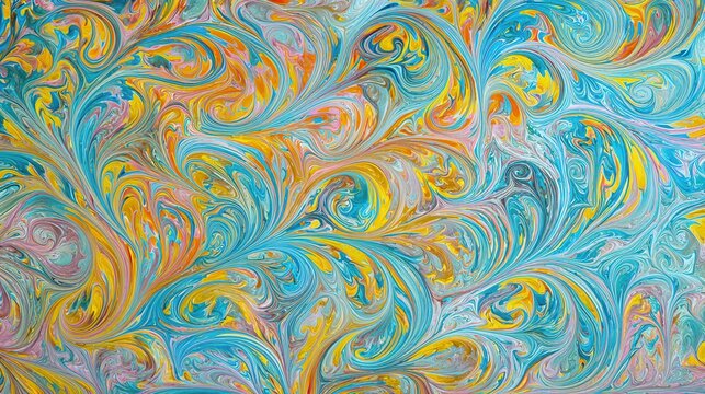 Marbled paper texture, oil paint swirls floating on water transferred to paper, psychedelic