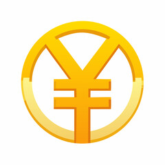 Fototapeta premium Gold Japanese Yen Currency Symbol Icon