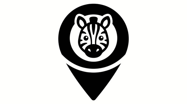 Black and White Zebra Head Logo.