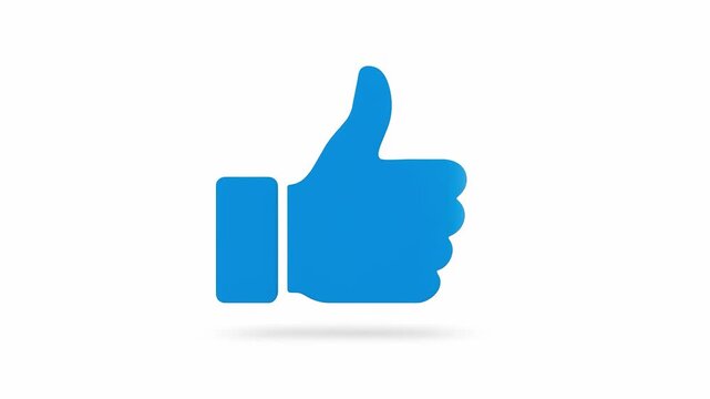 A modern, blue thumbs up icon isolated on white. Conveys agreement, approval, and positive feedback, ideal for marketing and digital platforms.