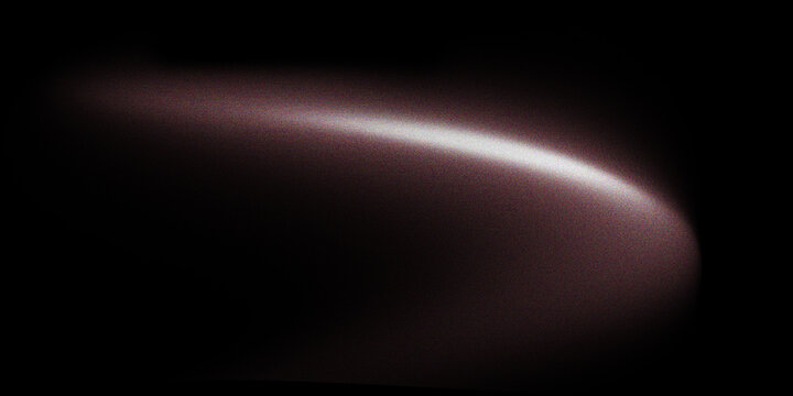 Abstract Grainy Mauve Light Leak Curve with Subtle Glow on Black Background