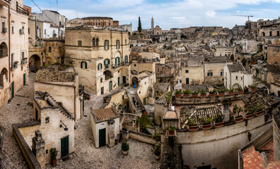 Naklejka premium Beautiful town of Matera, UNESCO heritage, oldest city in Europe, Basilicata region, Italy
