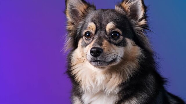 Charming Chihuahua Portrait: A delightful chihuahua dog looks into the distance with a blend of curiosity and charm, perfectly poised against a gradient background