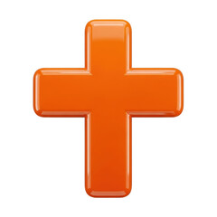 Fototapeta premium A vibrant orange cross symbol on a white background