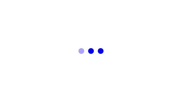 Animation loading bar 3 dots looping progress icon on black background Loading is indicated by a dot. Motion graphics of dots loading concept