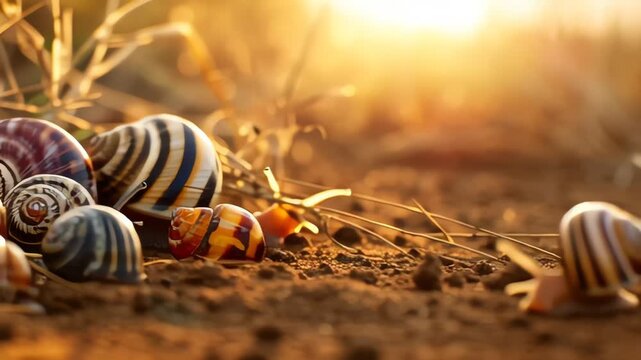 Snails in Golden Sunset Light