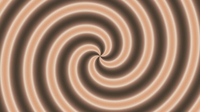 Abstract Spiral Rotating Animation: Hypnotic Illusion with Earth Tone Colors and Seamless Loop for Creative Backdrop and Psychedelic Visual Effects in Motion Graphics