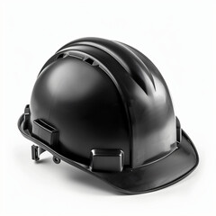 Fototapeta premium Black safety hard hat for construction worker protection