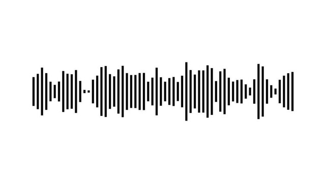 abstract music sound wave or audio waveform on a white background. Technology digital signal Audio spectrum. Sound waves meter. White audio waveform, Sound wave. Motion graphics of music concept
