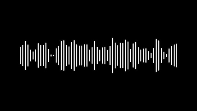 abstract music sound wave or audio waveform on a white background. Technology digital signal Audio spectrum. Sound waves meter. White audio waveform, Sound wave. Motion graphics of music concept