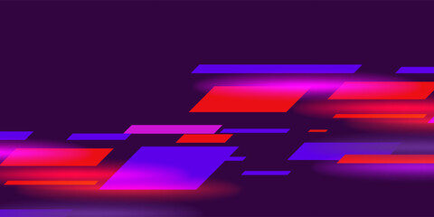 Abstract Neon Gradient Geometric Background with Futuristic Light Streaks