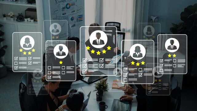 Modern Business Collaboration with Digital Profiles and Rating System for Team Performance Evaluation in a Professional Workspace Gluon.