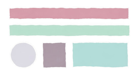 Fototapeta premium Vibrant color swatches in pink, green, purple, and blue hues