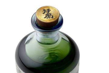 Traditional sake bottle isolated on white background