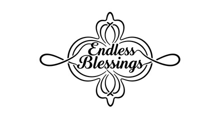 Fototapeta premium Endless Blessings Calligraphy Logo with Elegant Swirls and Ornate Design