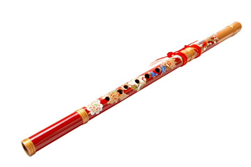 Shinobue festival flute isolated on white background