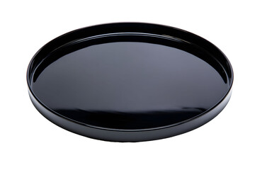 Black lacquer tray isolated on white background