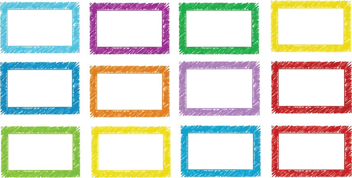 Colorful Outline Boxes Grid Design Vector Artwork Layout