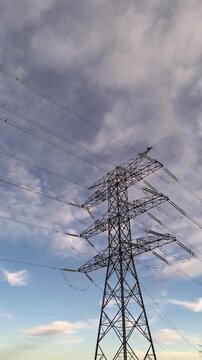 Vertical Drone Orbit Around High Voltage Transmission Tower for Grid Modernization