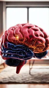 Futuristic human brain illustration showcasing complex neural networks and digital circuitry symbolizing artificial intelligence technological innovation and advanced computing concepts