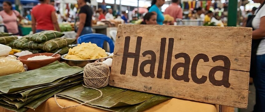 Ingredients for Venezuelan Hallacas at a Local Market