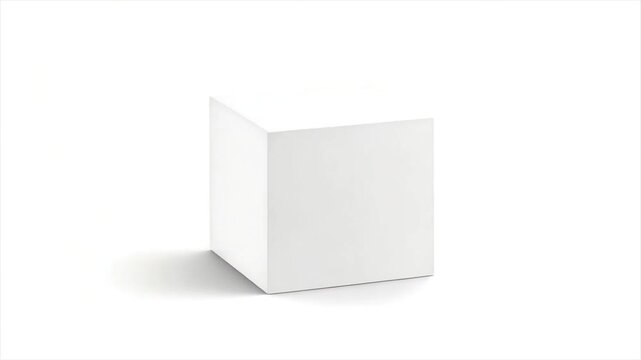 A three-dimensional cube, rendered in a solid gray, placed on a white surface with a shadow