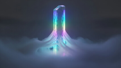 Fototapeta premium Rainbow crystal formation in fog