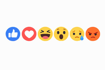 Obraz premium Simple reaction icons set