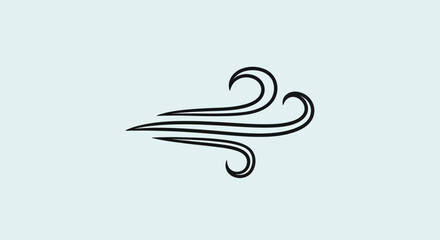 Naklejka premium Abstract Swirling Wind Lines Symbol, Gentle Breeze Illustration
