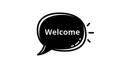 Fototapeta premium Black speech bubble with the word 