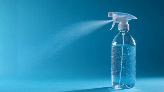 Water spray bottle with a trigger nozzle and transparent body