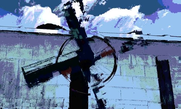 rotating propellers on a metal windspinner