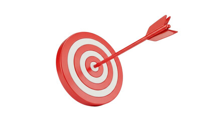 Arrow hit Target 3d icon on white background