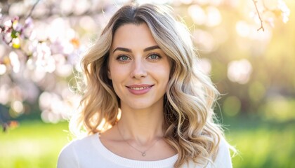 Fototapeta premium Nordische Schönheit im Frühling – Natürliches Portrait