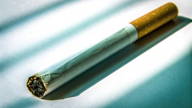 a cigarette on white plain background