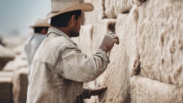 Medium shot detailing workers upgrading dormitory walls with ecofriendly materials focused on thermal performance and sustainability
