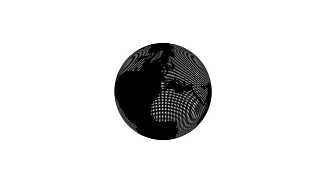 Grid line planet earth globe animation