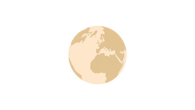 Grid line planet earth globe animation