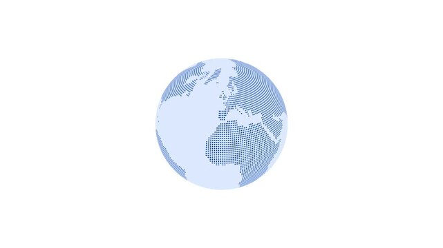 Grid line planet earth globe animation