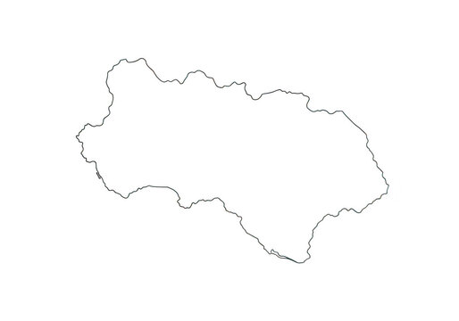 Outline map of a region resembling the shape of the yucatan peninsula.
