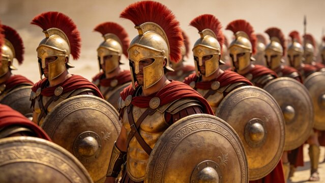 Ancient Roman soldiers in formation