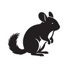 Fototapeta premium Squirrel Silhouette Icon Black and White Forest Wildlife Vector Illustration