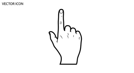 Obraz premium Graphic vector illustration depicting an upward-pointing index finger, symbolizing selection and