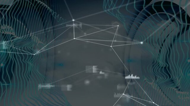 Lower-left HUD marker pulsing, polygonal mesh extending upward and right, revealing data panels