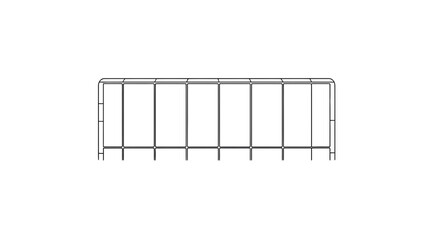 Minimalist vector outline illustration depicting a contemporary modular barrier system or sleek