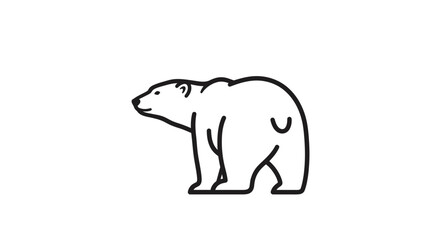 Fototapeta premium Clean and modern line art illustration of a majestic arctic polar bear in a minimalist style for