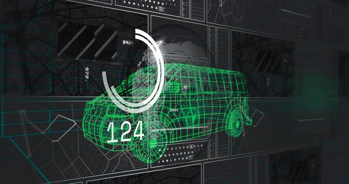 Pulse pulsing front-left starting ring readout rising then falling scanning van for diagnostics