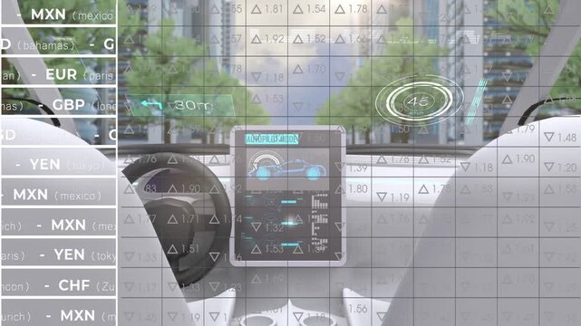Autopilot engaging, cockpit moving forward while HUD reducing distance, ticker updating diagnostics