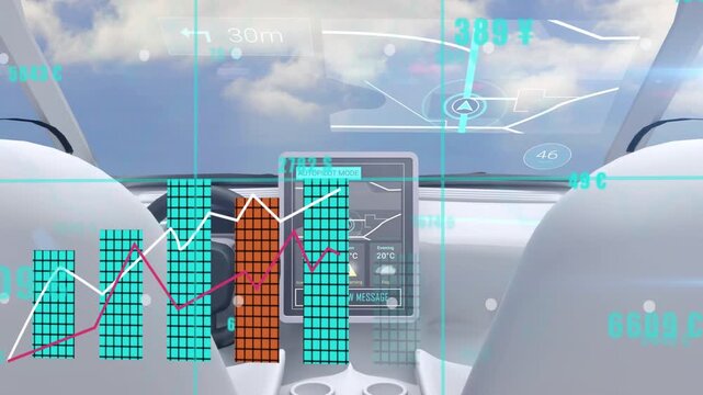 AUTOPILOT engaging, tablet projecting AR route, bars rising, marker counting down for waypoint